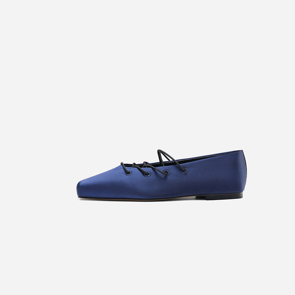 Steen square toe silk Mary Jane ballet shoes